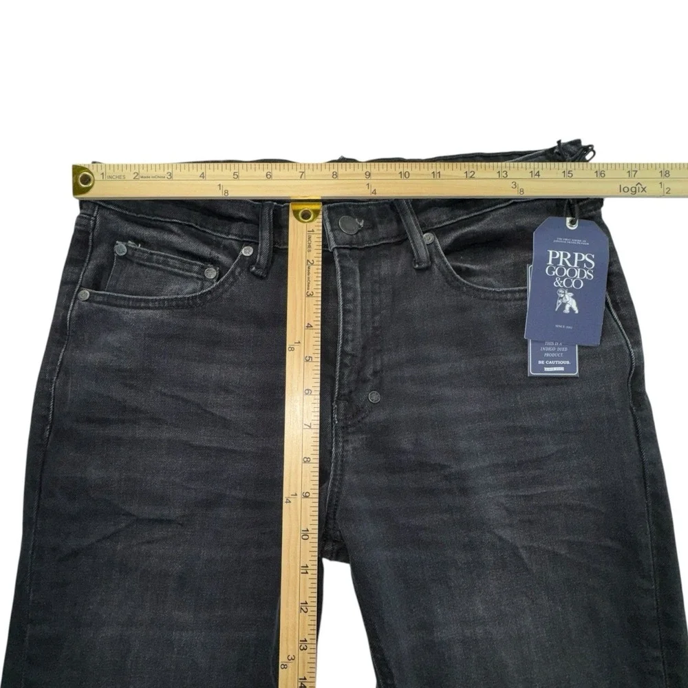 Prps Le Sabre Slim Straight Stretch Denim Jeans Black Stone Wash Men 32 NWT